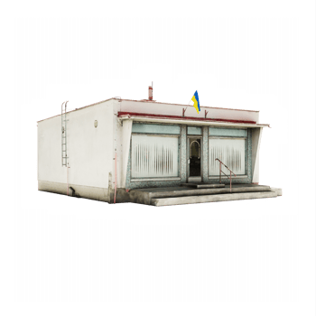old groceteria shop building model isolated png