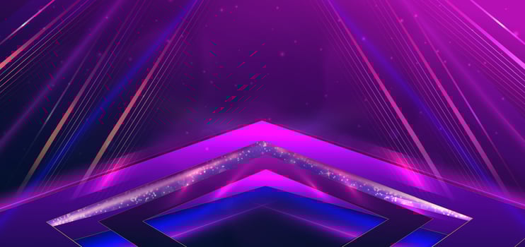 Elegant purple and dark blue stage horizontal glowing with lighting effect sparkle on dark blue background. Template premium award design. vector