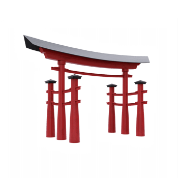 Torii traditional japanese gate isolated png