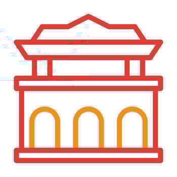 building multicolor red illustration vector and logo Icon new year icon perfect.