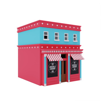 3d cute pink barbershop isolated png