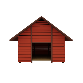 3d cartoon red barn isolated png