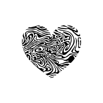 Abstract Heart-Shaped. Love Illustration for Icon, Symbol for Art Illustration, Pictogram, Logo, or Graphic Design Element. Vector Illustration