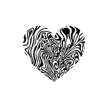 Abstract Heart-Shaped. Love Illustration for Icon, Symbol for Art Illustration, Pictogram, Logo, or Graphic Design Element. Vector Illustration