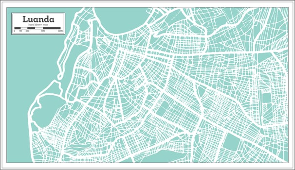 Luanda Angola City Map in Retro Style. Outline Map. vector