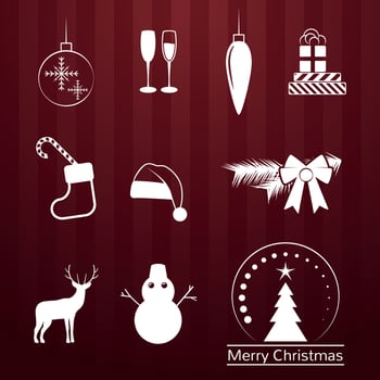 Set of isolated icons on a theme christmas vector