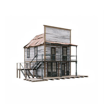 3d Western House isolated png