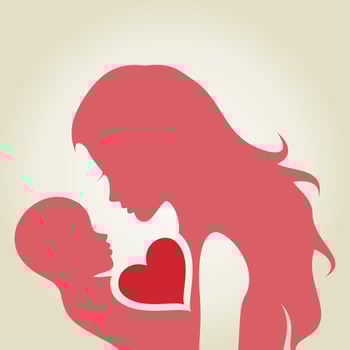 The woman loves the child. A vector illustration