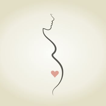 The pregnant woman. A vector illustration