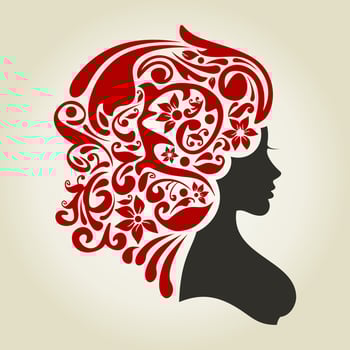 Hairstyles of female hair. A vector illustration
