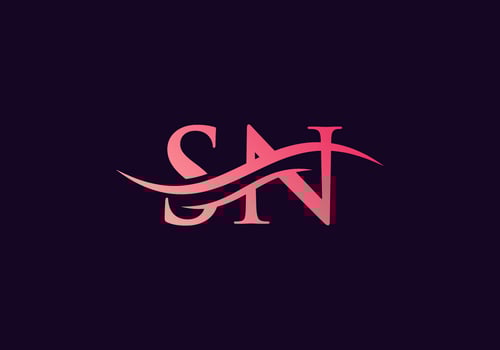 SN logo Design. Premium Letter SN Logo Design with water wave concept vector