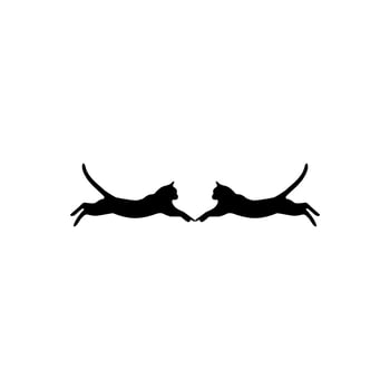Jumping Cat Silhouette Illustration for Logo or Graphic Design Element. Vector Illustration