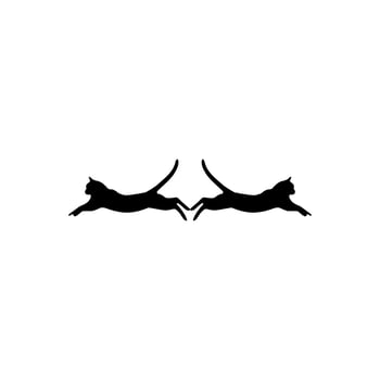 Jumping Cat Silhouette Illustration for Logo or Graphic Design Element. Vector Illustration