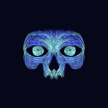 skull head artwork style illustration design vector