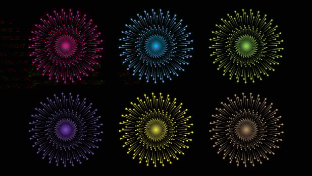 Fireworks Celebration Design Elements for making lighting designs vectors  illustrations 6