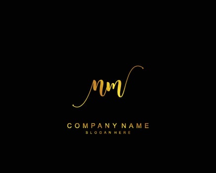Initial NM beauty monogram and elegant logo design, handwriting logo of initial signature, wedding, fashion, floral and botanical with creative template. vector