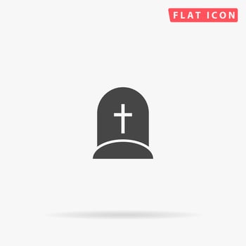 Grave, Rip flat vector icon. Glyph style sign. Simple hand drawn illustrations symbol for concept infographics, designs projects, UI and UX, website or mobile application.