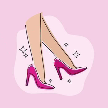High heels footwear female girl illustration art icon outline design vector