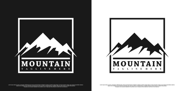 Mountains logo design with vintage unique concept Premium Vector