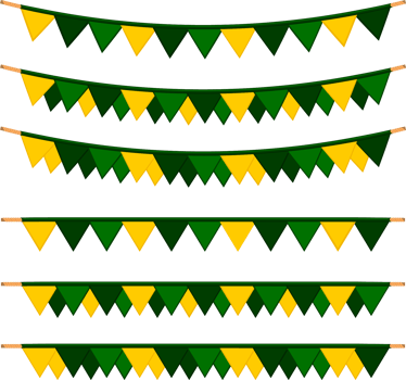 Irish holiday St Patrick day, big set from flags on rope png
