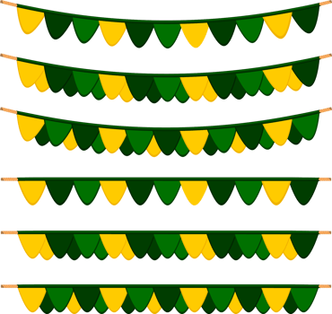 Irish holiday St Patrick day, big set from flags on rope png