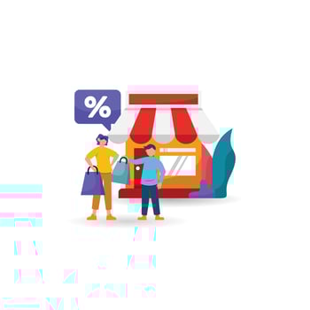 Online shopping concept. Illustration shopping online with smartphone vector
