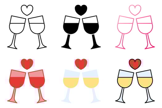 Champagne in flat style isolated vector
