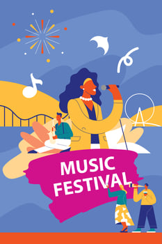 Music Festival poster vector illustration
