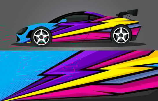 Sport Car Decal Wrap vector
