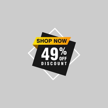 49 discount, Sales Vector badges for Labels, , Stickers, Banners, Tags, Web Stickers, New offer. Discount origami sign banner.