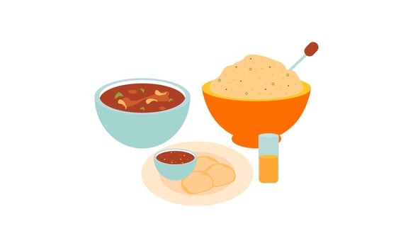 Traditional meals of diverse cuisines logo vector