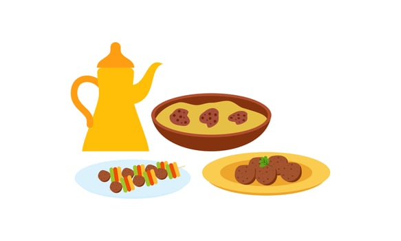 Traditional meals of diverse cuisines logo vector