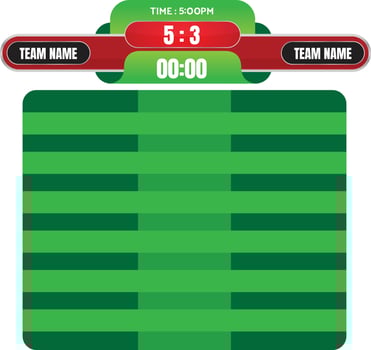 championship scoreboard with list broadcast graphic sport match vector