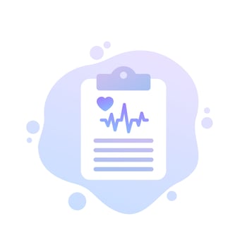 cardiogram, heart diagnosis report vector illustration