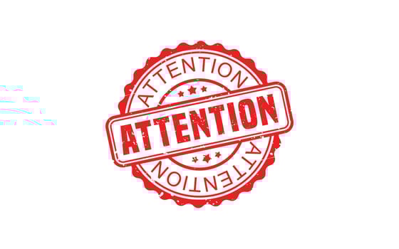 ATTENTION rubber stamp with grunge style on white background vector