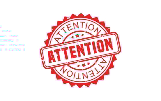 ATTENTION rubber stamp with grunge style on white background vector