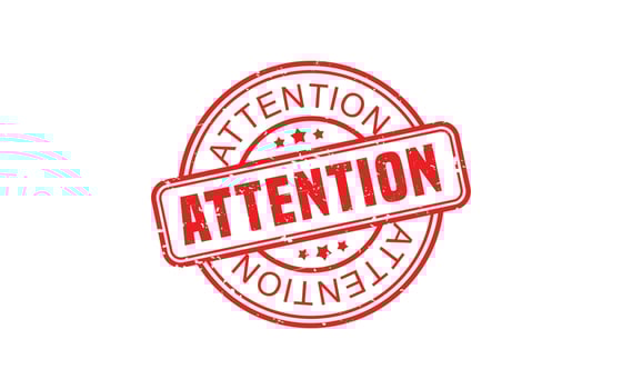 ATTENTION rubber stamp with grunge style on white background vector