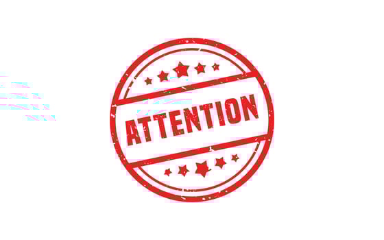 ATTENTION rubber stamp with grunge style on white background vector