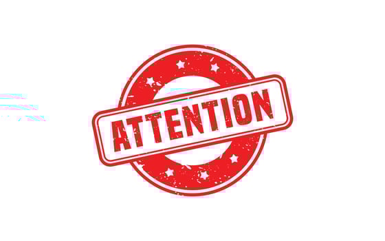 ATTENTION rubber stamp with grunge style on white background vector