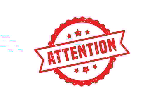 ATTENTION rubber stamp with grunge style on white background vector