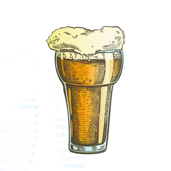 Hand Drawn Glass Color Foam Bubble Drink Vector