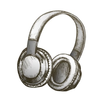 Color Music Lover Device Wireless Headphones Vector