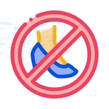 prohibition wearing shoes with heels color icon vector illustration