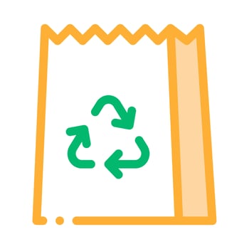 Paper Bag With Recycle Sign Packaging Vector Icon