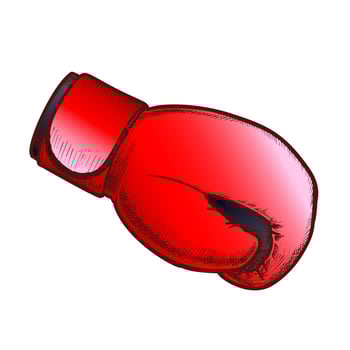 Boxing Glove Sport Cloth Side View Color Vector