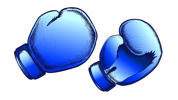 Boxing Gloves Sportive Equipment Color Vector
