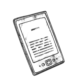 Electronic Book Digital Gadget Monochrome Vector