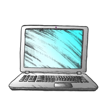 Laptop Computer Digital Gadget Color Vector