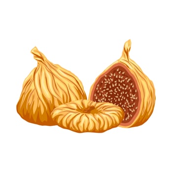 figs dried fruit cartoon vector illustration