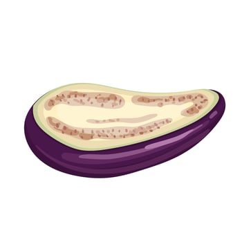 eggplant cut cartoon vector illustration